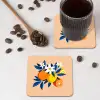 Illustratie - Sinaasappels - Donkerblauw - Bloemen onderzetter kurk middel -sfeer2