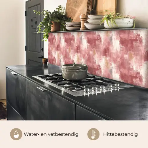 Penseelstrepen - Verweerd - Roze keuken achterwand 2 middel 871 -usp_NL