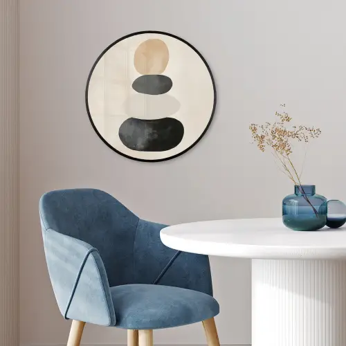 Japandi - Wabi sabi - Beige Fotolijst rond zonder passe partout klein -sfeer2