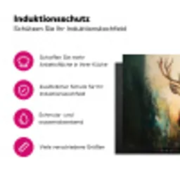Hert - Geverfd - Gewei - Bruin Inductie beschermer vinyl 3mm klein -zzzzzzz-lf-ups