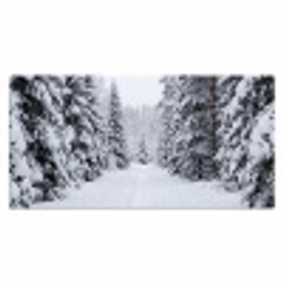 Bos - Winter - Sneeuw - Pad - Natuur Muismat XXL klein -3d_leeg