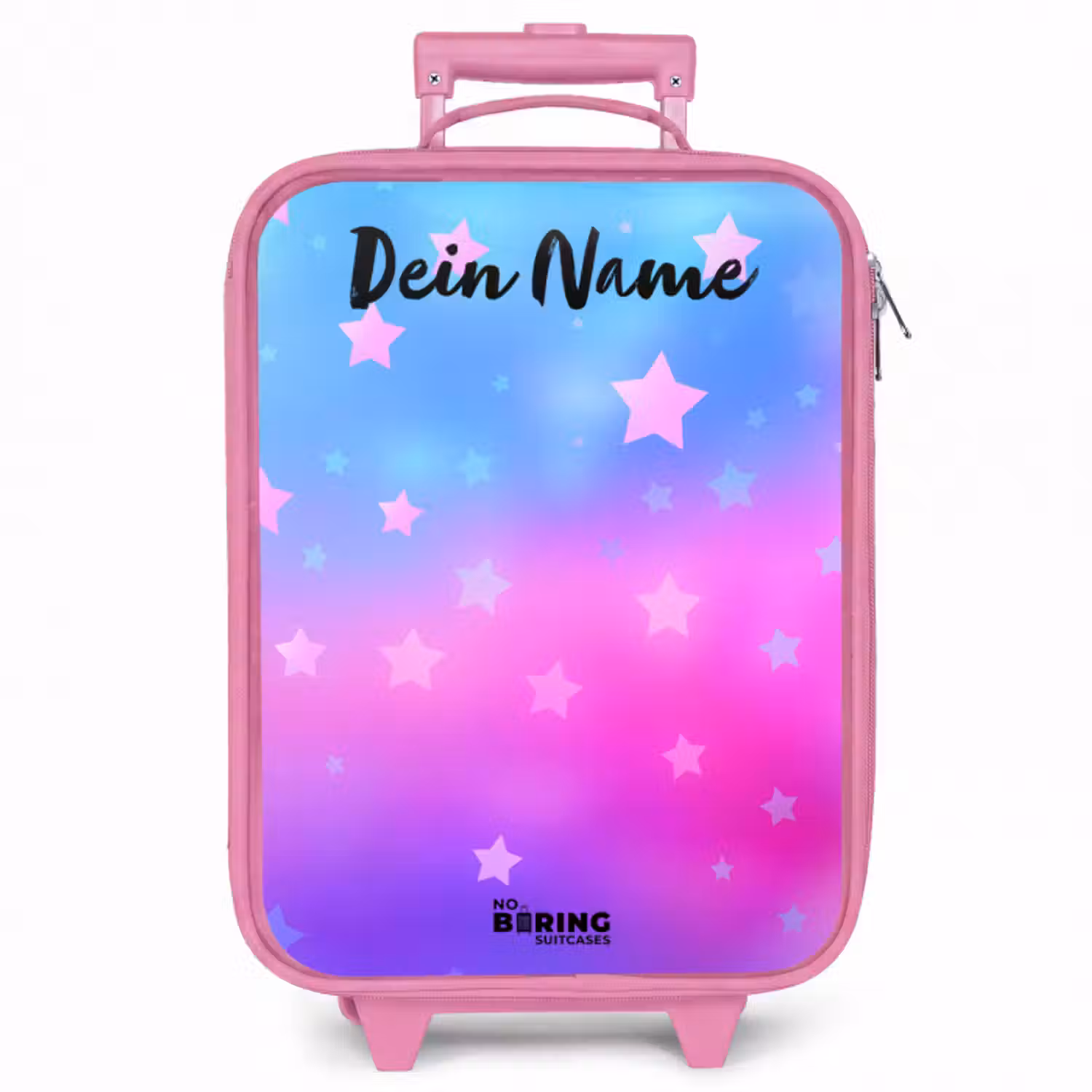 Kinderkoffer Rosa mit Name - Sterne - Rosa - Blau