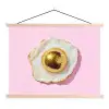 Ei - Disco - Ontbijt - Glitter textielposter latten blank klein -3d