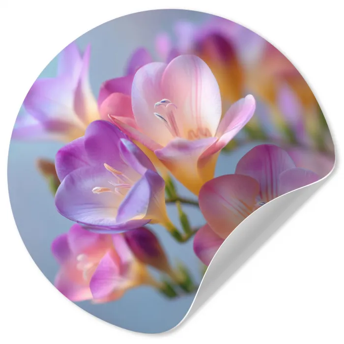 Bloemen - Paars - Overloop - Meeldraden Wandcirkel behangsticker klein -3d