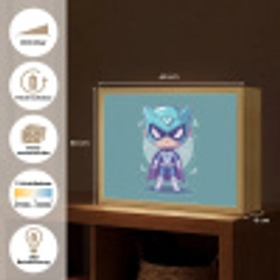 Superheld - Blauw - Jongens Light Box met batterij (Wandlamp kind) middel -USP_websiteoverzichtDE