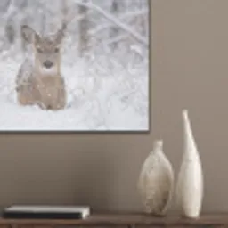 Hert - Sneeuw - Bos - Dieren - Vertederend PET vilt klein -sfeer6_closeup