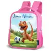 Voetbal - Dino - Sport Kinderrugzak - Roze middel -schuin