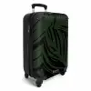 Grote bladeren in zwart met donkergroen NBS - Handbagage koffer - Kinderen Unisex middel -productfoto_3d
