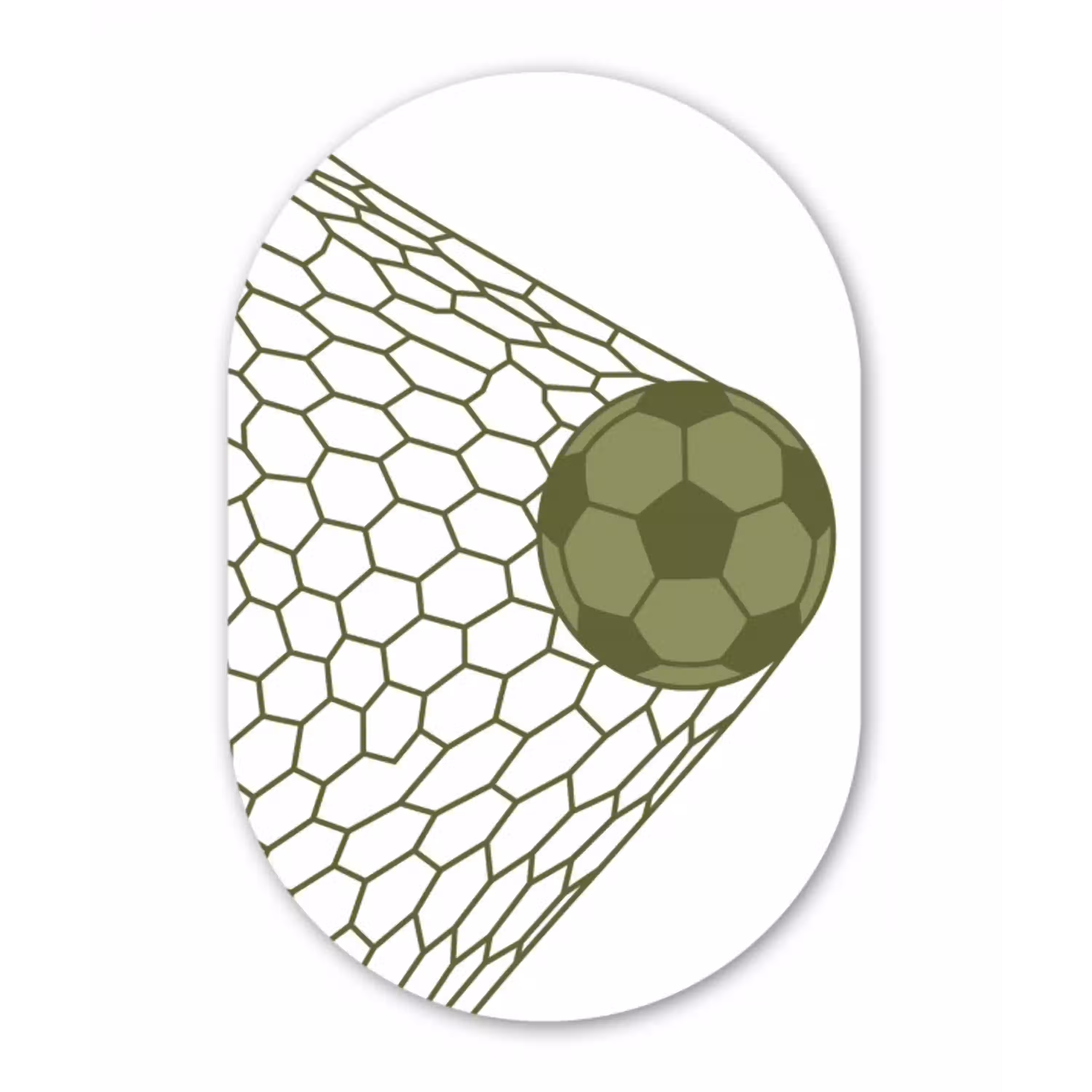 Voetbal - Goal - Sport - Groen Wandcirkel Ovaal Aluminium middel -3d