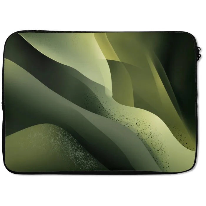 Gaming - Golven - Abstract - Heuvels - Groen laptophoes neopreen klein -zkaufland3dotto