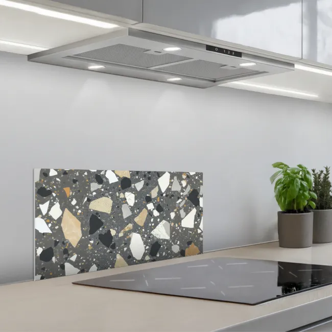 Terrazzo - Decoratie - Interieur - Stenen keuken achterwand spatscherm klein -3d_schuin