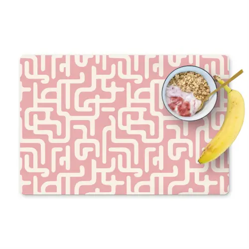 Doolhofpatroon - Roze - Wit - Abstract Placemat vinyl groot 368 -zzzproduct_Kitchenyeah-website