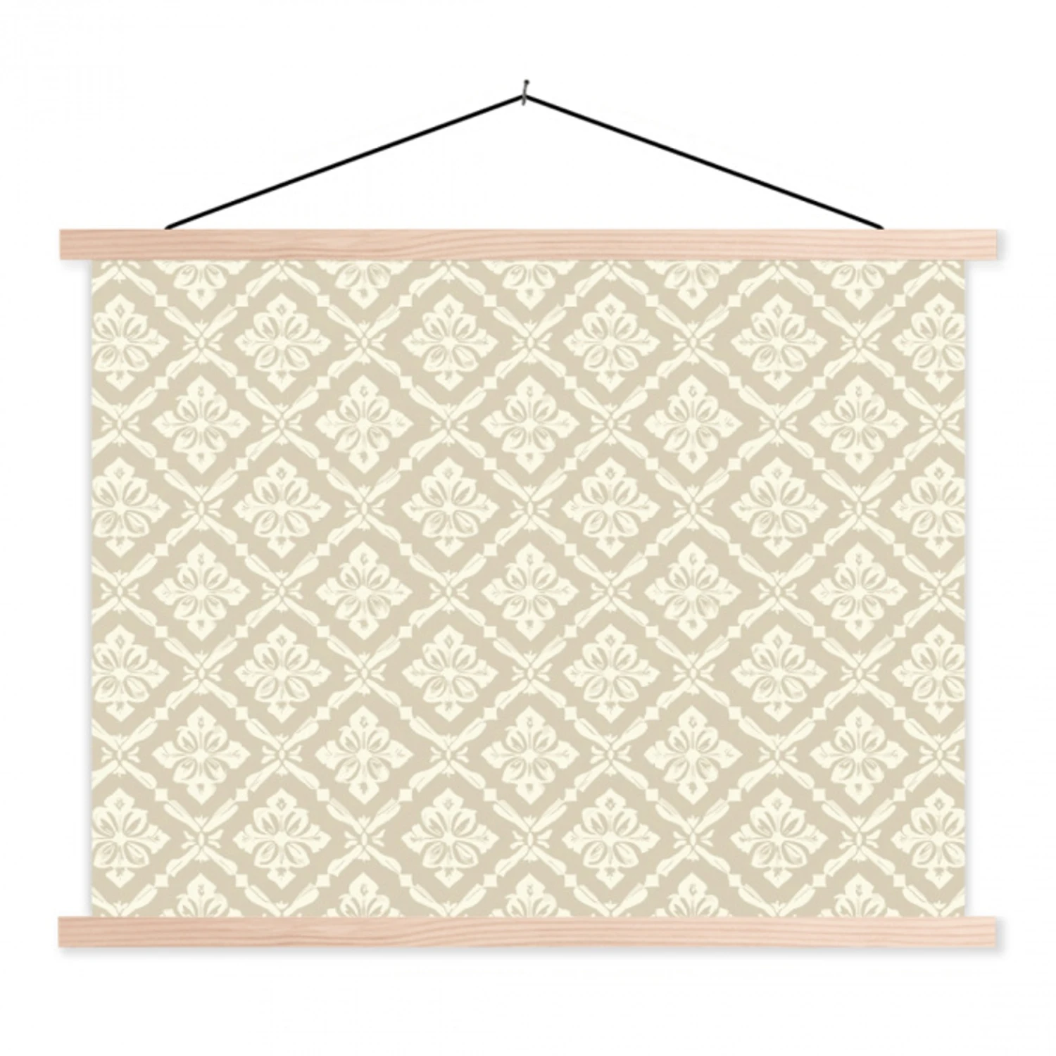 Floraal - Ornament - Beige textielposter latten blank klein 122 -3d