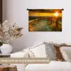 Zon - Strand - Duin - Horizon - Gras - Pad - Oranje Wandkleed katoen klein -sfeer1