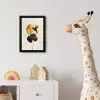Zwarte kolibrie - Bloem - Gouden cirkel fotolijst zwart zonder passe partout klein -usfeer4_kinderkamer