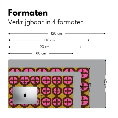 Modern - Patroon - Roze Muismat XXL klein 681 -sfeer5
