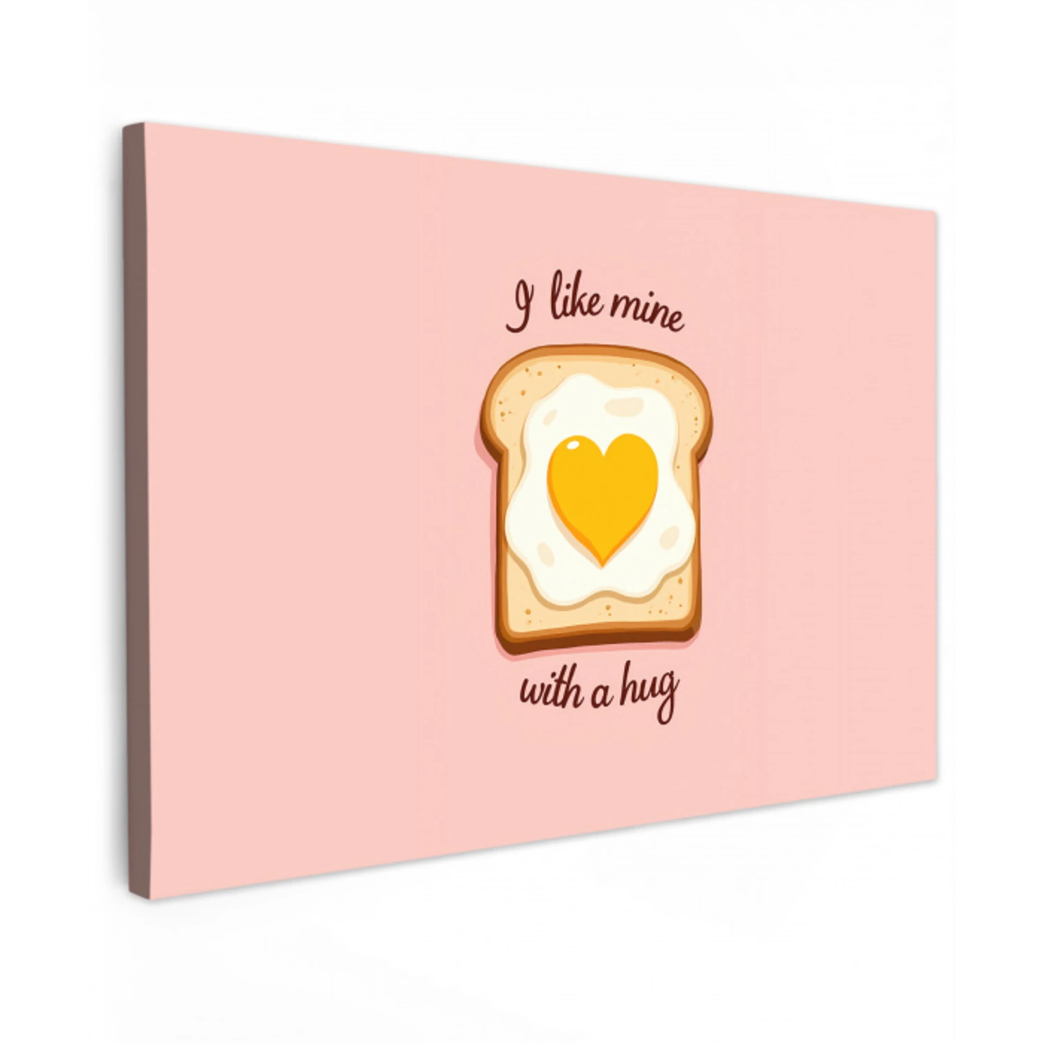 Brood - Illustratie - Quote - Roze Tuinposter op houten frame 2 cm dik klein -3d