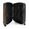 Bruine verticale planken met verweerde houtstructuur NBS - Handbagage koffer - Volwassenen Unisex middel -binnenkant