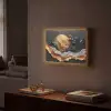 Kunst - Goud - Modern - Abstract Light Box met batterij (Wandlamp) middel -sfeer1