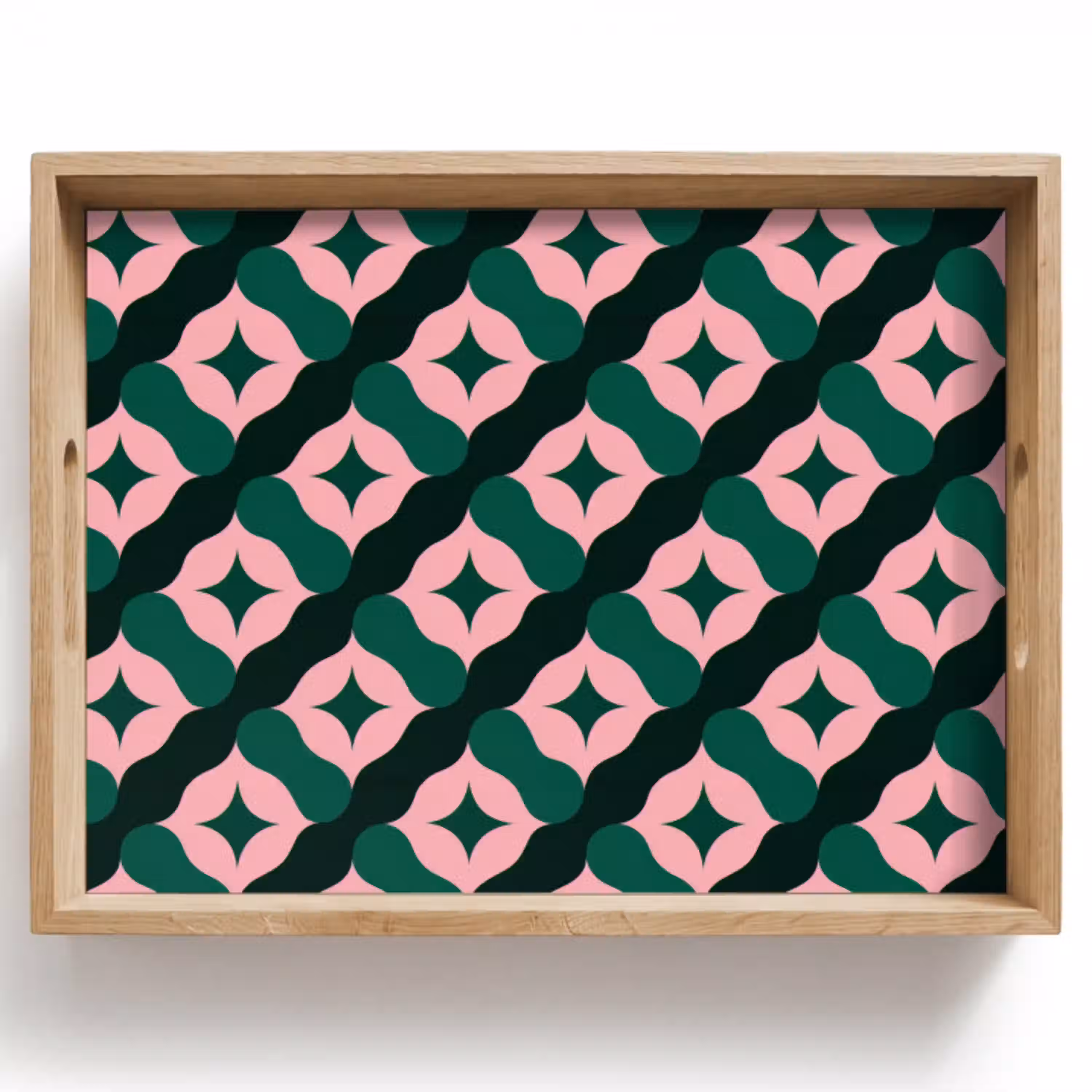 Groen - Roze - Retro - Sterren Dienblad Rechthoek middel 911 -z3d_shopping