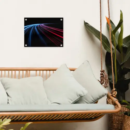 Gaming - Strepen - Gebogen - Blauw tuinposter los doek klein -sfeer7