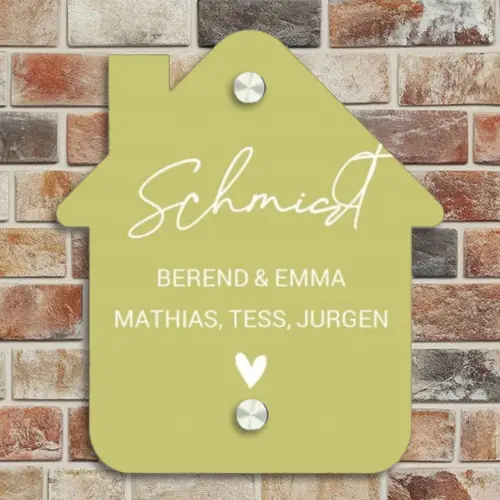 Lichtgroen - Sierlijk Naambord Huisje klein -sfeer6