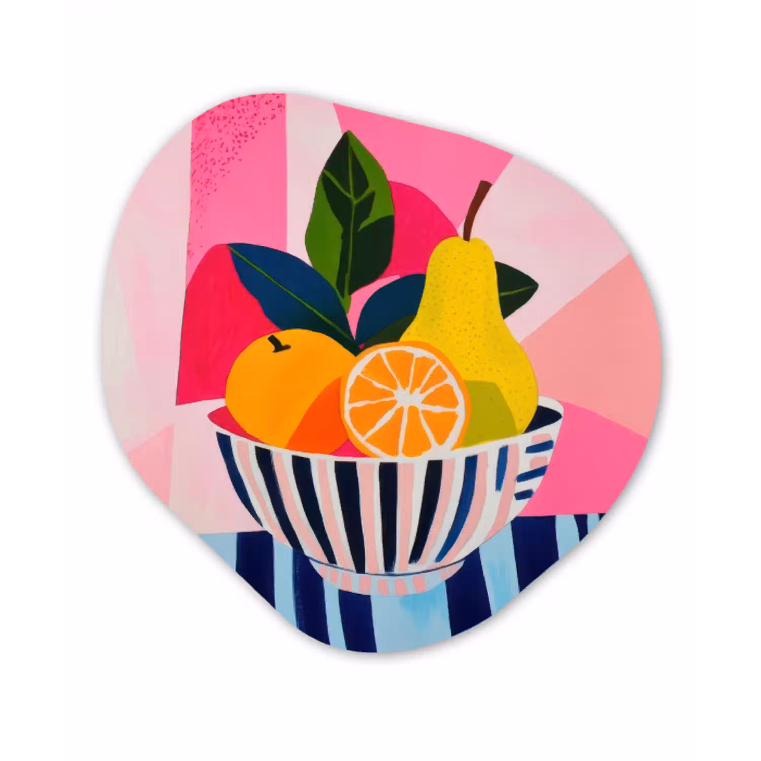 Fruit - Abstracte achtergrond - Roze Wandcirkel Organisch Forex 3mm klein -3d