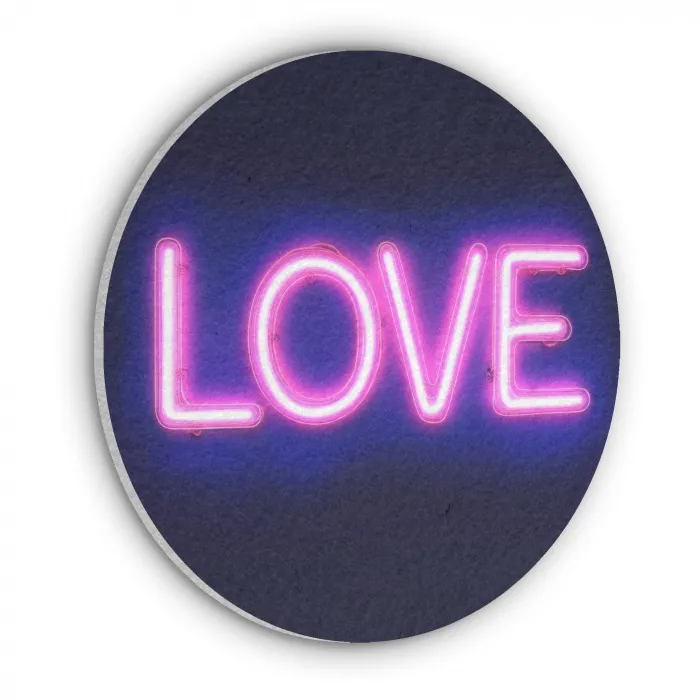 Neon - Love - Valentijn Akoestische PET Vilt - Rond klein -3d