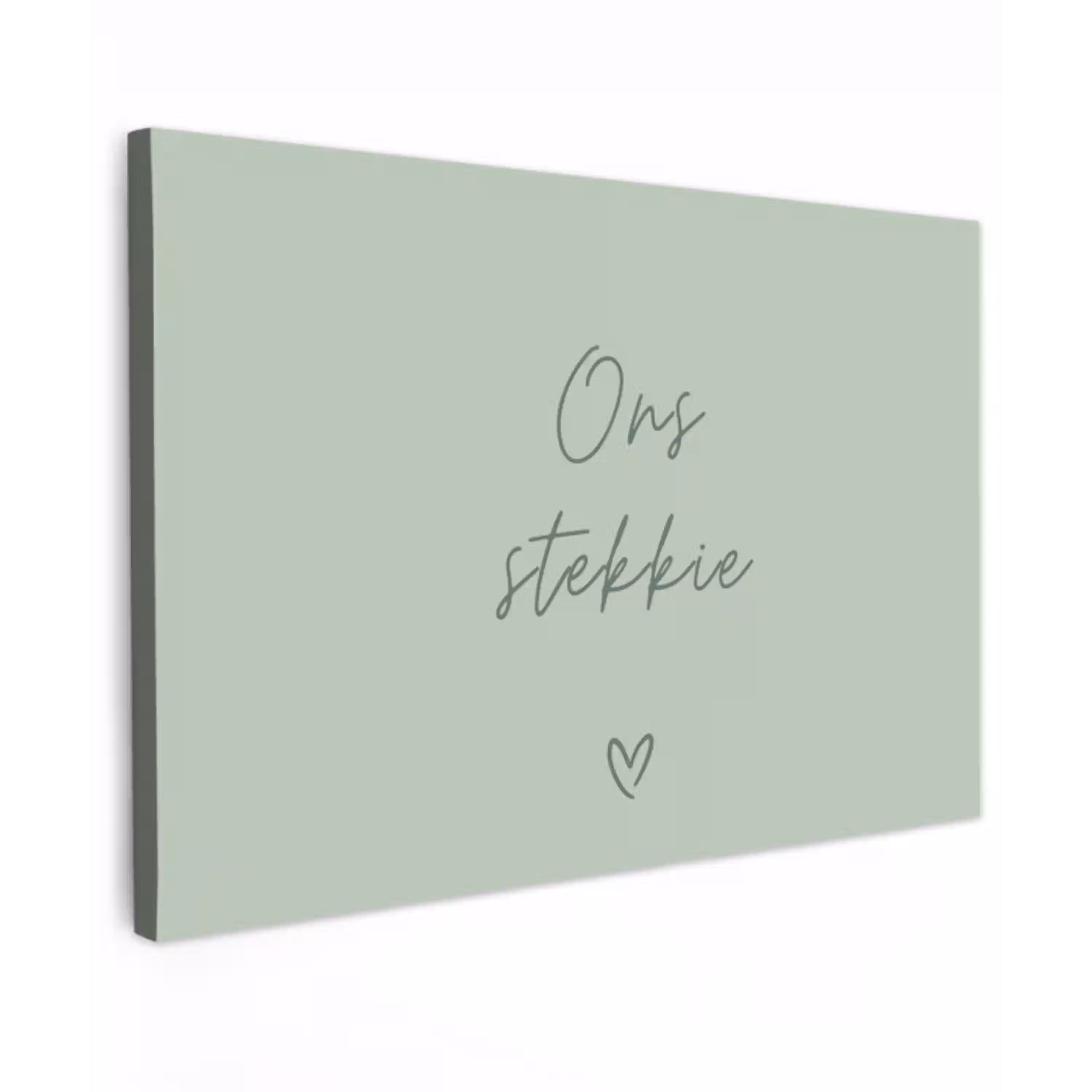 Ons Stekkie met Hart Tuinposter op houten frame 2 cm dik klein -3d