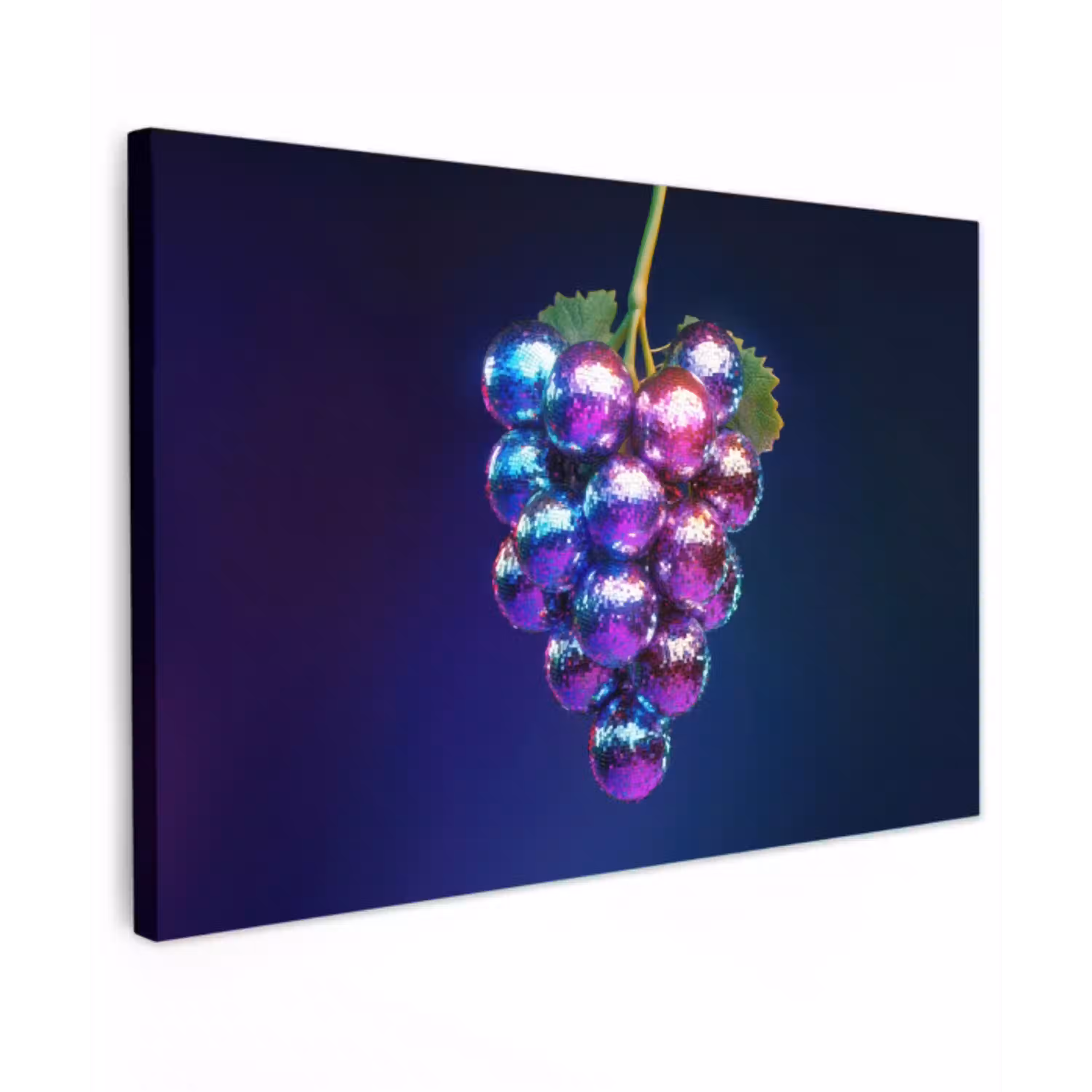 Paars - Disco - Feest - Druif Tuinposter op houten frame 2 cm dik klein -3d
