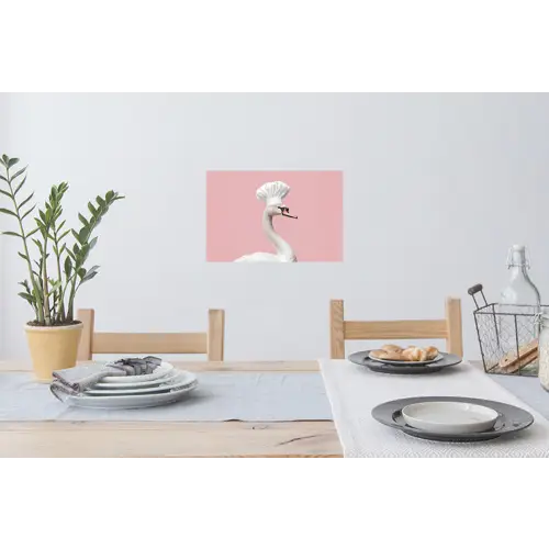 Zwaan - Koksmuts - Mooi - Klassiek Muursticker klein -eettafel