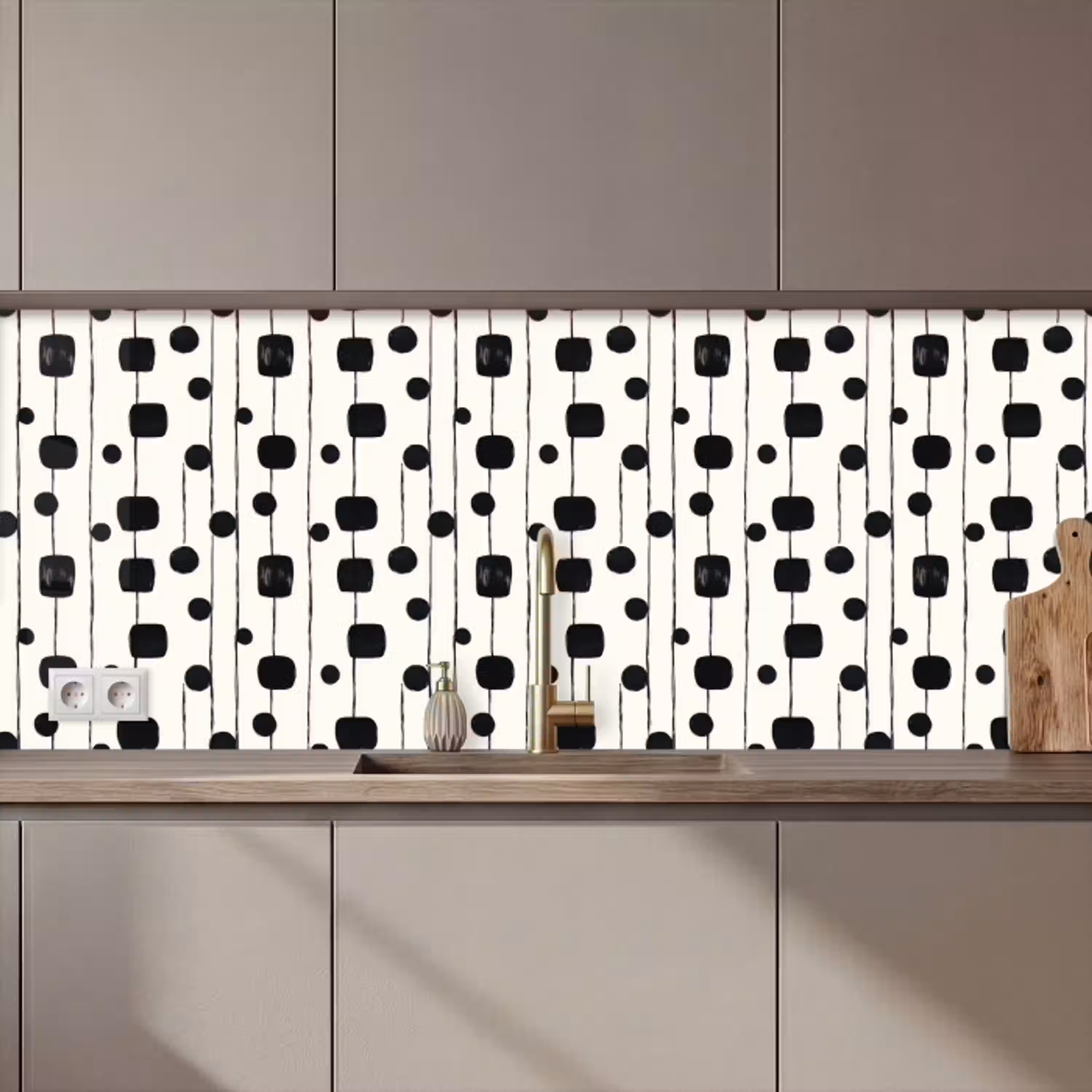 Grafisch - Modern - Zwart keuken achterwand 2 middel 871 zz_3dshopping