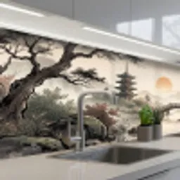 Azië - Landschap - Kleurrijk keuken achterwand 2 middel -3d_schuin