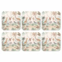 Jungle - Dieren - Groen onderzetter kurk middel -3d