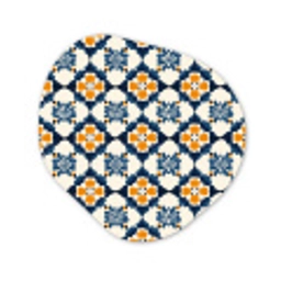 Klassiek - Geometrisch - Blauw Wandcirkel Organisch Aluminium middel 851 -3d