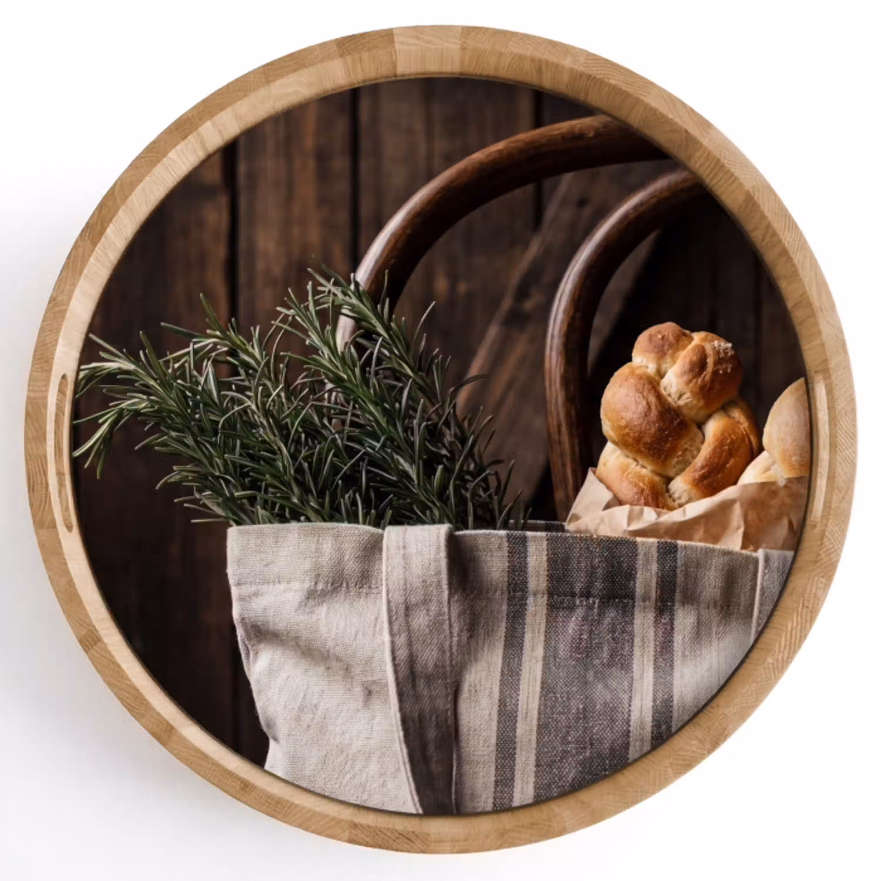 Brood - Kruiden - Eten Dienblad Rond middel -z3d_shopping