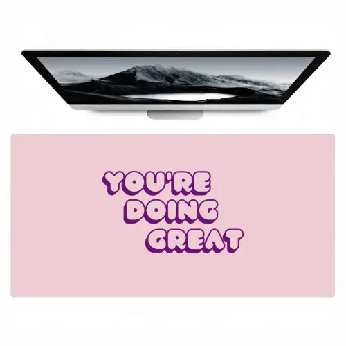You're doing great - Roze - Bubble letters Muismat XXL klein -zzz3d