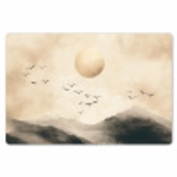 Landschap - Japandi - vogel Placemat vinyl groot -zzsfeer1_Kitchenyeah-website
