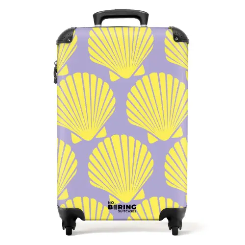 Patronen - Schelp patroon in lavendel NBS - Handbagage koffer - Kinderen Unisex middel -productfoto_recht