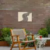 Golvend - Lijnen - Abstract - Silhouet Tuinposter op houten frame 2 cm dik klein -sfeer3