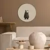 Beer - Donkerbruin - Minimalistisch Akoestische PET Vilt - Rond klein -sfeer1