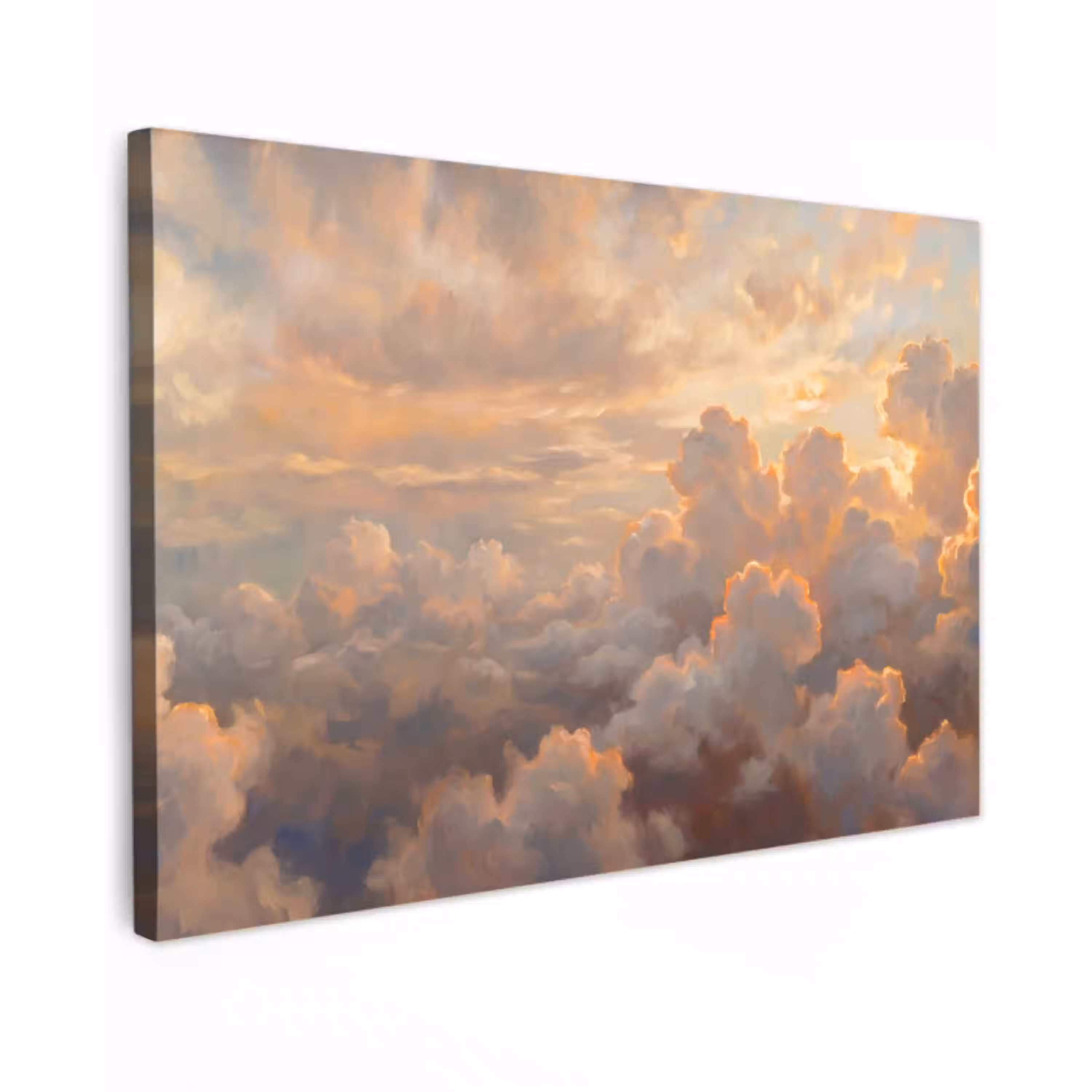 Wolken - Zonsondergang - Natuur - Abstract - Goud canvas 2cm klein -z3d