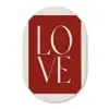 Love - Rood - Minimalistisch Wandcirkel Ovaal Forex klein -3d