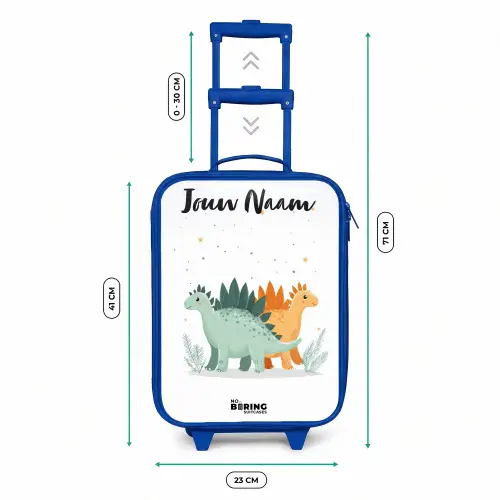 Dinos - Dieren - Sterren Kinderkoffer - Blauw klein -productfoto_formaten