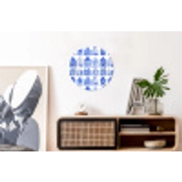 Patroon - Huizen - Blauw Wandcirkel aluminium klein 190 -kantoor