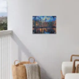 Grachten Amsterdam - Huizen - Stad - Kleurrijk tuinposter los doek klein -sfeer8
