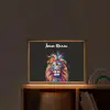 Leeuwen - Kleurrijk - Zwart - Dieren Light Box met batterij (Wandlamp kind) middel -sfeer1_kind