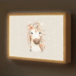 Paard - Bohemian - Pastel - Stippen Light Box met batterij (Wandlamp kind) middel -z3d_website