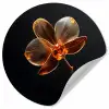 Orchidee - Doorzichtig - Bloem Wandcirkel behangsticker klein -3d