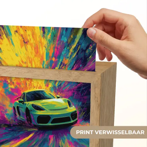 Sportauto - Groen - Verfstrepen - Kleuren Light Box met kabel (Kinderlampje) klein -USP_websiteprintNL